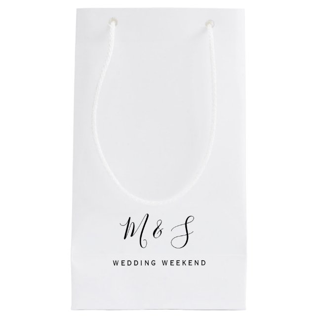 Simple Couple Initials Wedding Weekend Vielen Dank Kleine Geschenktüte (Vorderseite)