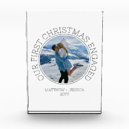 SImple Couple Personalized First Christmas Engaged Fotoblock