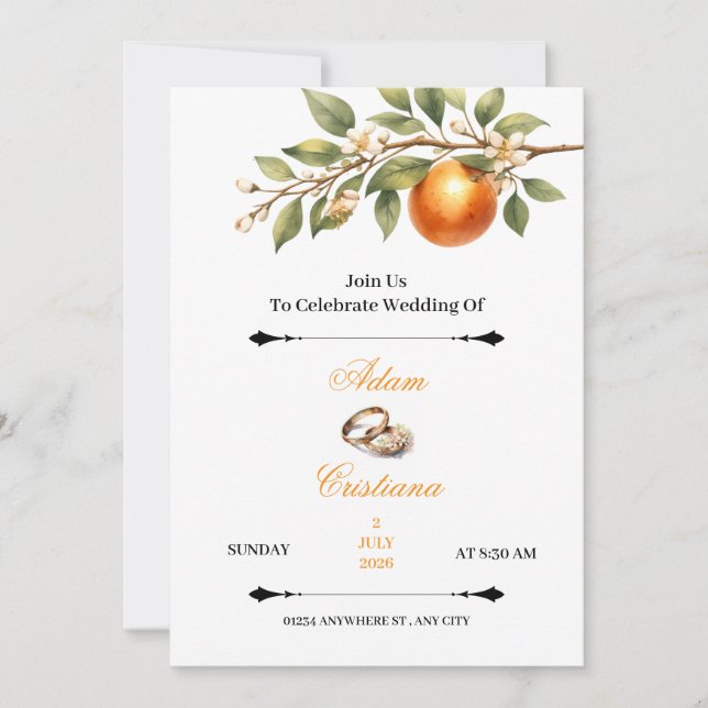 Simple Couple Wedding Invitation Einladung (Vorderseite)