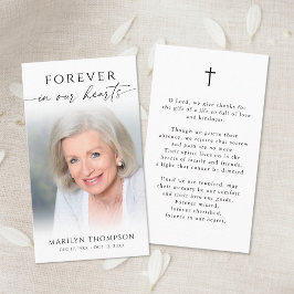 Simple Cross Photo Funeral Memorial Prayer Card Visitenkarte