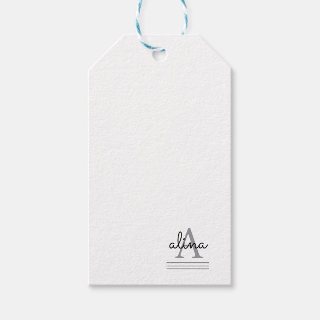 Simple Custom Design Personalize Monogram Geschenkanhänger (Vorderseite)