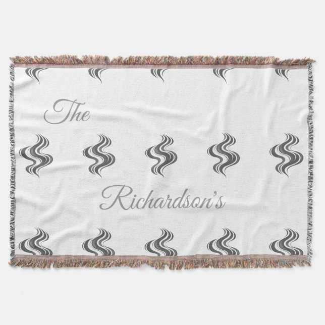 Simple Custom Family Name Black & White  Decke (Vorderseite)