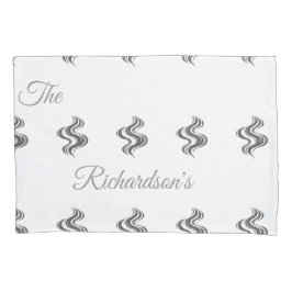 Simple Custom Family Name Black & White  Kissenbezug