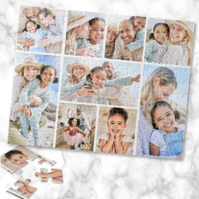 Simple Custom Family Photo Collage Puzzle (Simple Custom Family Photo Collage jigsaw puzzle )