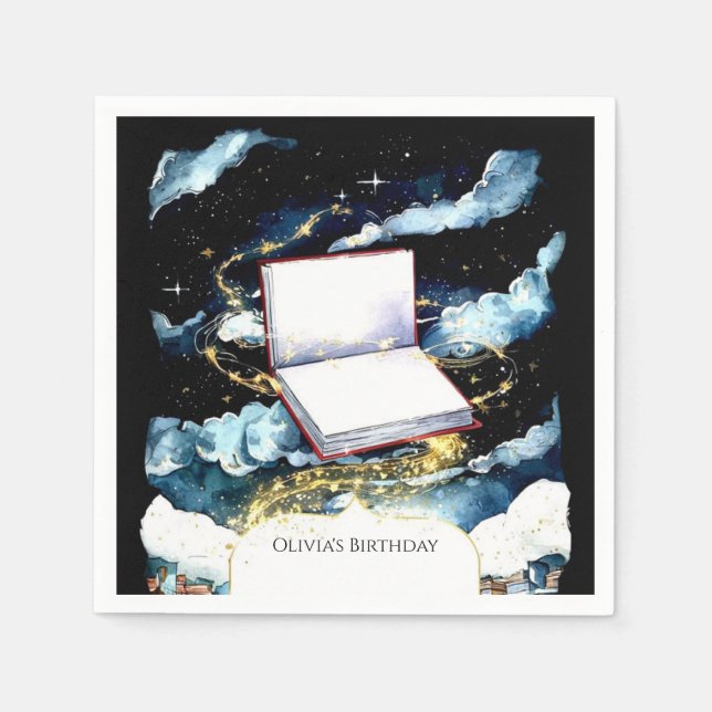 Simple Custom Library Storybook Birthday Serviette (Vorderseite)