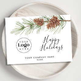 Simple Custom Logo Holiday Business Thank You Card Feiertagskarte