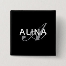 Simple Custom Name Monogram 2''Scratch Resistant Button