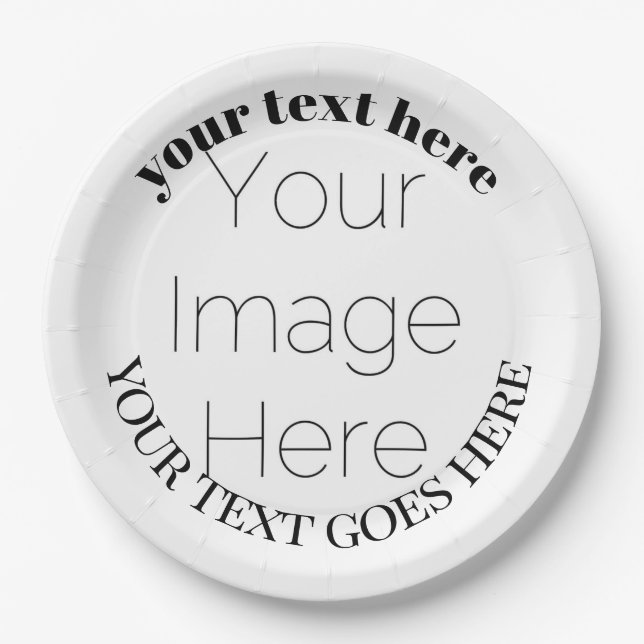 simple custom photo create your own Paper Napkin Pappteller (Vorderseite)