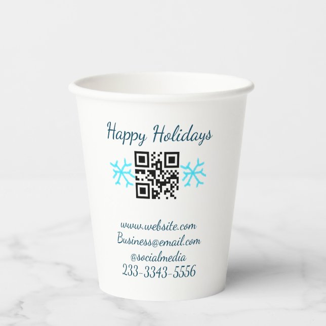 simple custom QR code add your name text  Classic  Pappbecher (Vorderseite)