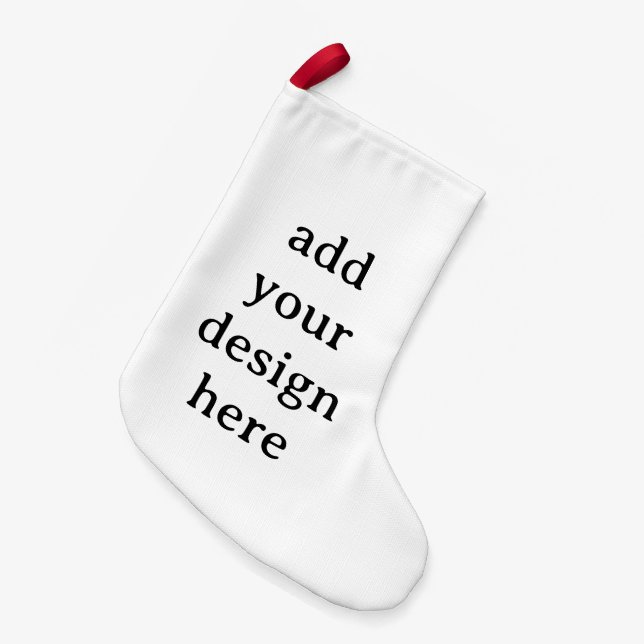 Simple Custom Small Faux Linen Double Sided Print Kleiner Weihnachtsstrumpf (Vorderansicht (hängend))