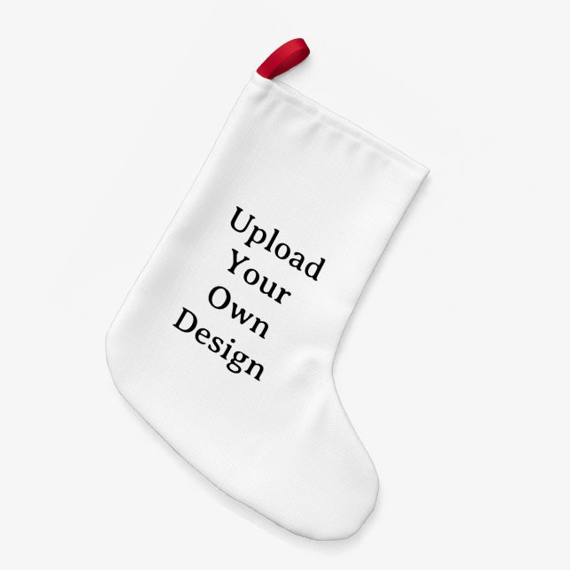 Simple Custom Small Faux Linen Double Sided Print Kleiner Weihnachtsstrumpf (Vorderansicht (hängend))