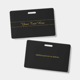 Simple Customizable Gold & Black Text Design  Ausweis