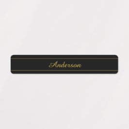 Simple Customizable Gold & Black Text Design  Etiketten