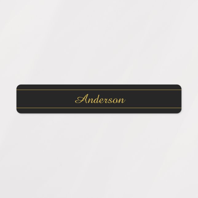 Simple Customizable Gold & Black Text Design  Etiketten (Design 1)
