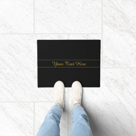 Simple Customizable Gold & Black Text Design  Fußmatte