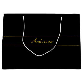 Simple Customizable Gold & Black Text Design  Große Geschenktüte