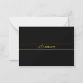 Simple Customizable Gold & Black Text Design  Mitteilungskarte