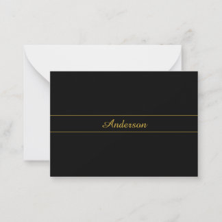 Simple Customizable Gold & Black Text Design  Mitteilungskarte