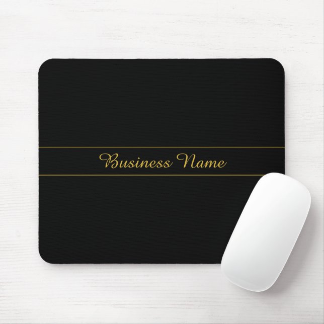 Simple Customizable Gold & Black Text Design  Mousepad (Mit Mouse)