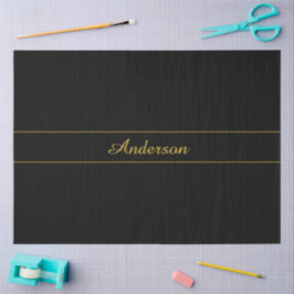 Simple Customizable Gold & Black Text Design  Seidenpapier