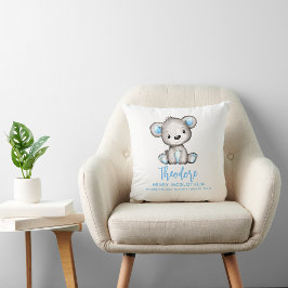 Simple Cute Blue Bear Baby Boy Kissen