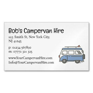 Simple Cute Campervan Hire Business Card Magnetische Visitenkarte