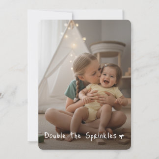 Simple Cute Joint Photo Double Birthday Party Einladung