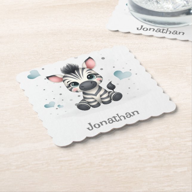 Simple cute little cartoon zebra  untersetzer (angewinkelt)
