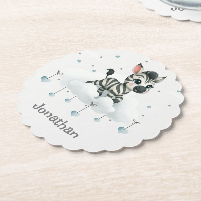 Simple cute little cartoon zebra  untersetzer (angewinkelt)