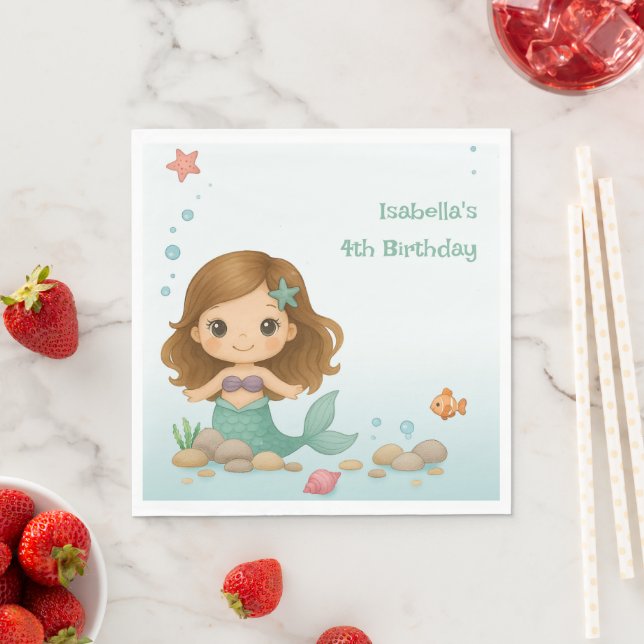 Simple cute little mermaid serviette (Beispiel)