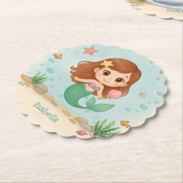 Simple cute little mermaid untersetzer