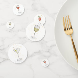Simple Cute Watercolor Whimsical Cocktails Drinks Konfetti