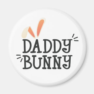 Simple Daddy Bunny Ostertypografie Magnet