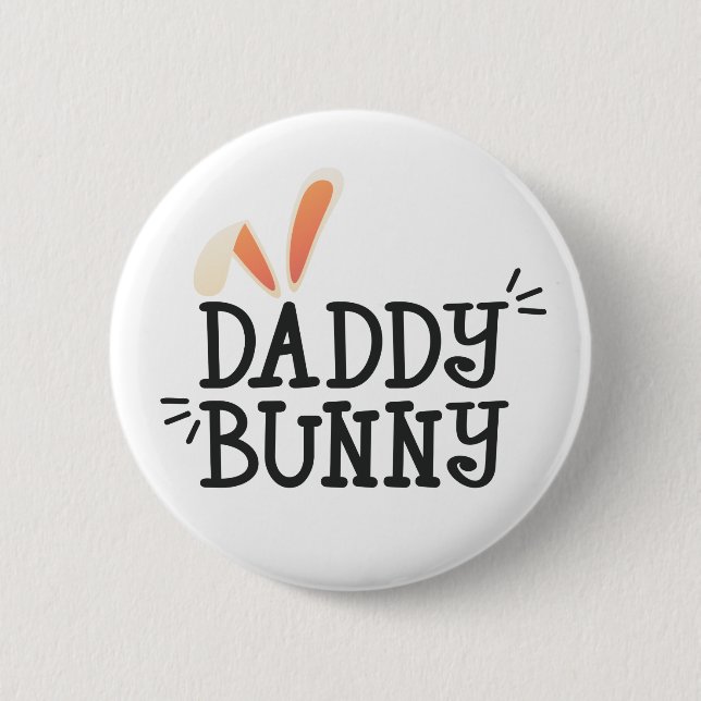 Simple Daddy Bunny Ostertypografie | Schaltfläche  Button (Vorderseite)
