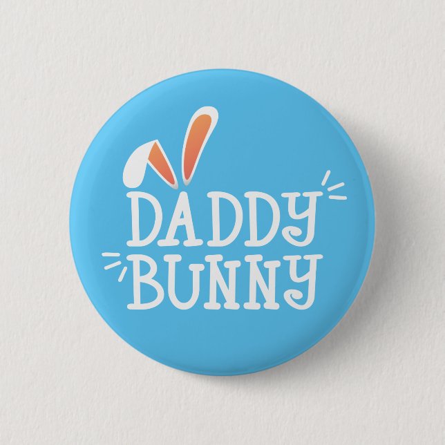 Simple Daddy Bunny Ostertypografie | Schaltfläche  Button (Vorderseite)