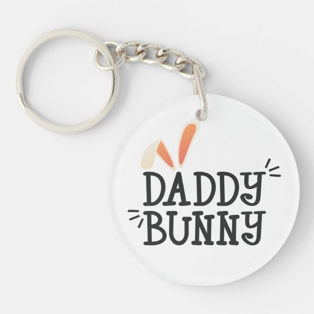 Simple Daddy Bunny Ostertypografie | Schlüsselanhä Schlüsselanhänger (Vorderseite)