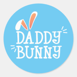 Simple Daddy Bunny Ostertypograph | SIEGEL Runder Aufkleber