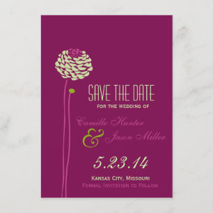 Simple Dahlia - Grün und Lila Save the Date