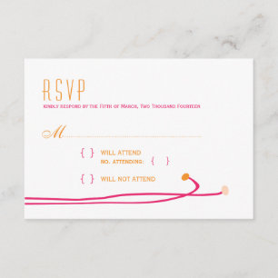 Simple Dahlia - Rosa & Orange Wedding RSVP Karte