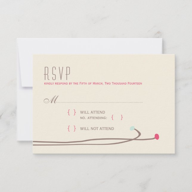 Simple Dahlia - Rustic Modern Wedding RSVP (Vorderseite)