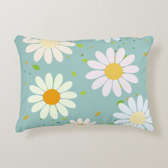 Simple Daisy Blume Floral Pattern trendy Girly Dekokissen (Vorderseite)