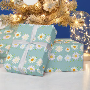 Simple Daisy Blume Floral Pattern trendy Girly Geschenkpapier