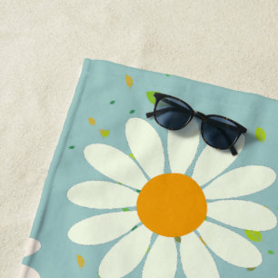 Simple Daisy Blume Floral Pattern trendy Girly Strandtuch