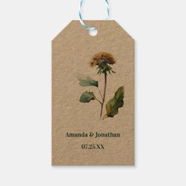 Simple Dandelion Floral Wedding Gift Tag Geschenkanhänger