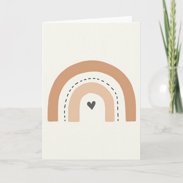 Simple Dashed Rainbow Heart Card Karte (Vorderseite)
