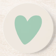 Simple Deafoam Mint Green Heart Sandstone Unterset