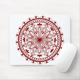 Simple Deep Red Mandala Mousepad