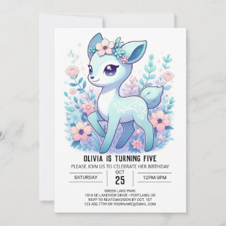 Simple Deer Digital Geburtstag Einladung