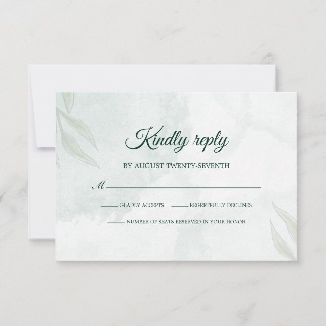 Simple Delicate Floral Wedding RSVP Card Karte (Vorderseite)