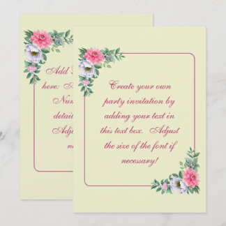 Simple Delicate Summer Garden Flowers Einladung